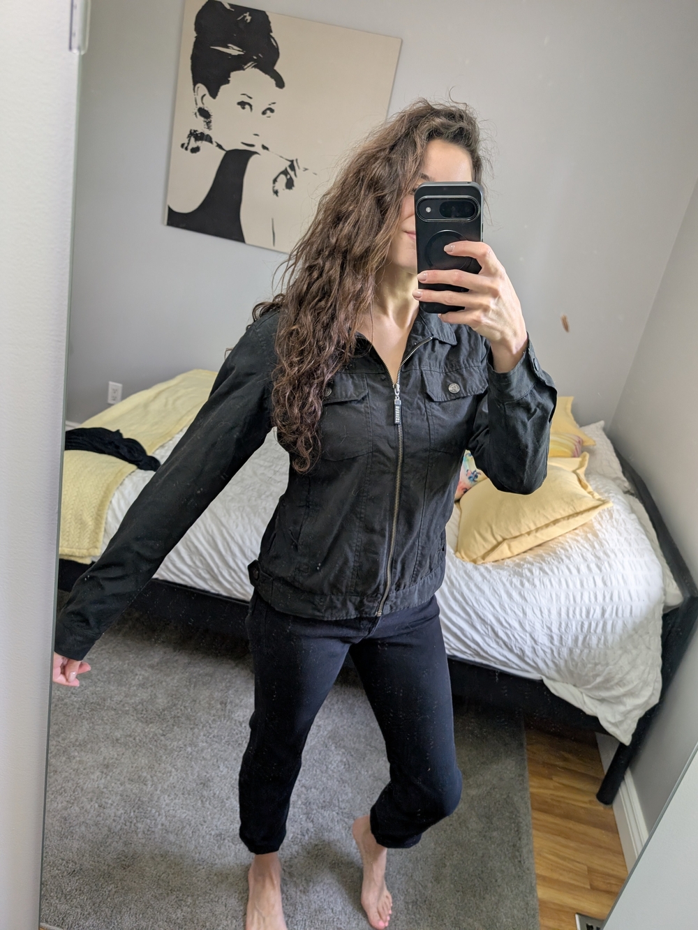 Women's Black Zip-Front Lightweight Jacket